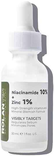 ROLANYIN Niacinamide 10% + Zinc 1% Facial Serum for Oil Control and Pore Minimizing Blemish Treatment Hydrating Soothing Anti Aging and Nourishing Formula Skin Care - Product Image