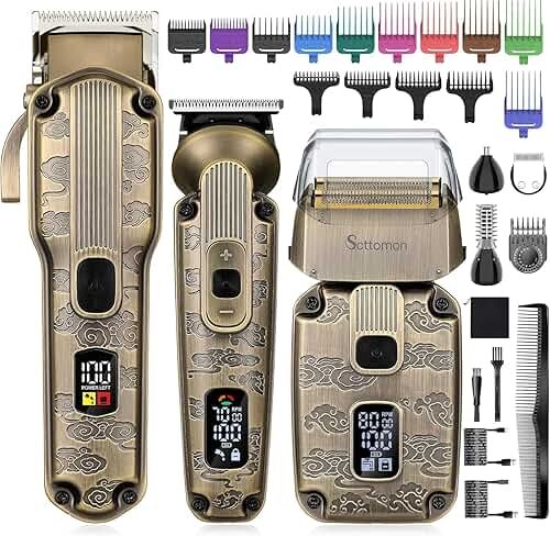 Scttomon Beard Trimmer Kit Hair Clipper Set Professional Electric Foil Shaver Razor for Men Haircutting Machine for Barber Clippers and Trimmers Grooming Kit Nose Body Hair Trimmer - Product Image