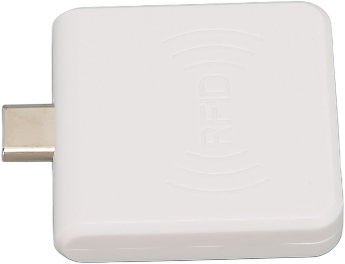 Cosiki Square Card Reader, Credit Card Reader ID Mobile Phone Card Reader Type C Interface 125Khz Portable Smart Card Reader (White) - Product Image