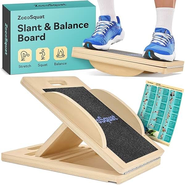 Slant Board with 6 Incline Angles - Transforms Into a Balance Board - Premium Calf Stretcher and Wobble Board for Effective Calf Stretching and Squats - Product Image