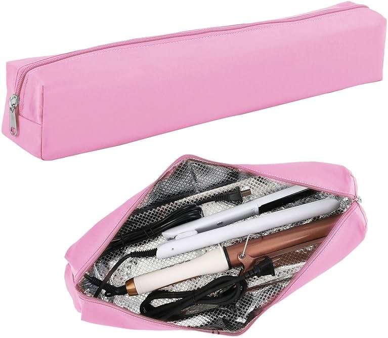 Suafrnut Professional Hot Hair Tools Organizer Bag Portable Travel Heat Resistant Storage Case Pouch for Curling Irons, Flat Irons, Hair Straightener and Styling Tools(17.7" x 3.2"x 3.2") - Product Image