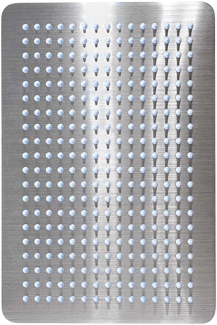 12-Inch Rectangle Rain Shower Head, KES Ultra-Thin High Pressure Rainfall Shower Heads, 300 Nozzles for Dense Water Flow, Full Body Waterfall Coverage, Wall or Ceiling Mount, Brushed Steel, J215F18-BS - Product Image