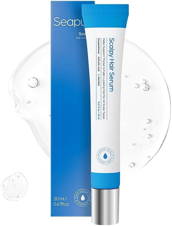 Seapuri Scalpy Hair Growth Serum for Thinning Hair | Korean Scalp Treatment with Salicylic Acid, Menthol, Dexpanthenol | Supports Hair Density & Thickening | Fuller Looking Hair & Scalp Health - Product Image