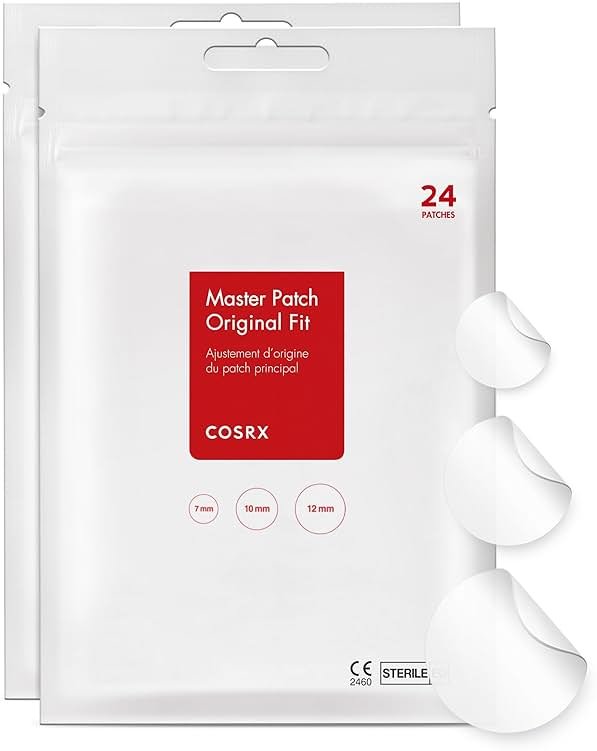 COSRX Acne Pimple Patch Absorbing Hydrocolloid Original 3 Size Patches for Blemishes and Zits Cover, Spot Stickers for Face and Body, Not Tested on Animals - Product Image