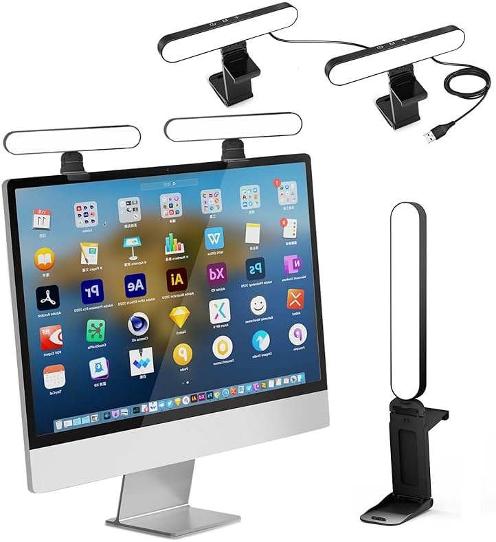 UBeesize Video Conference Lighting, LED Streaming Light for Video Calls, Webcam Light with Adjustable Monitor Mount, Zoom Lighting for Computer, Laptop Ring Light for Video Recording, Double Kit - Product Image