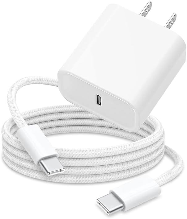 6FT 20W USB Type C Fast Charger Block for iPhone 16e 17 16 15 Pro MaX,AirPods 4 4th, AirPods Pro 3 2 2nd, iPad Pro Air 13/12.9,iPad 10th Tablet,Samsung Galaxy A16 A15 A14 5G A54 A03S A53 A23 A34 - Product Image