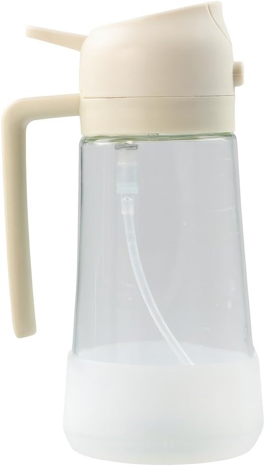 MBO 2-in-1 Olive Oil Spray Bottle for Cooking – 16oz / 470ml Glass Dispenser with Silicone-Encased Base, Mist & Pour Spout – Refillable Kitchen Gadget for Air Fryer, Salad, BBQ - Product Image