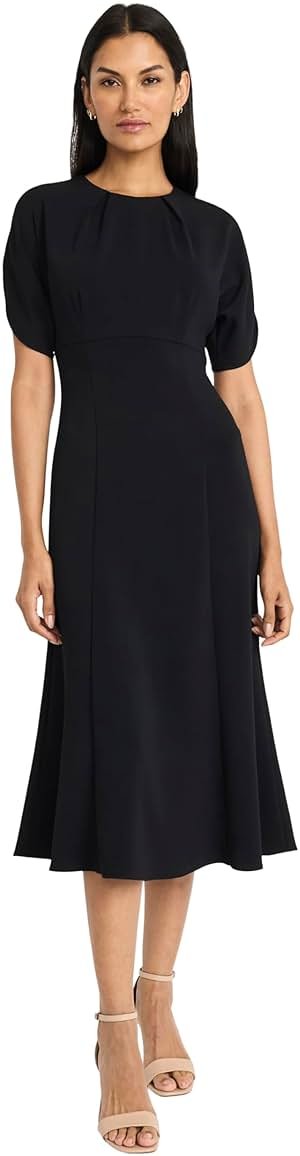 Maggy London Women's Women's Elegant Midi Dress with Puffed Sleeves - Fitted Waist A-line Silhouette - Versatile Cocktail Dress - Product Image