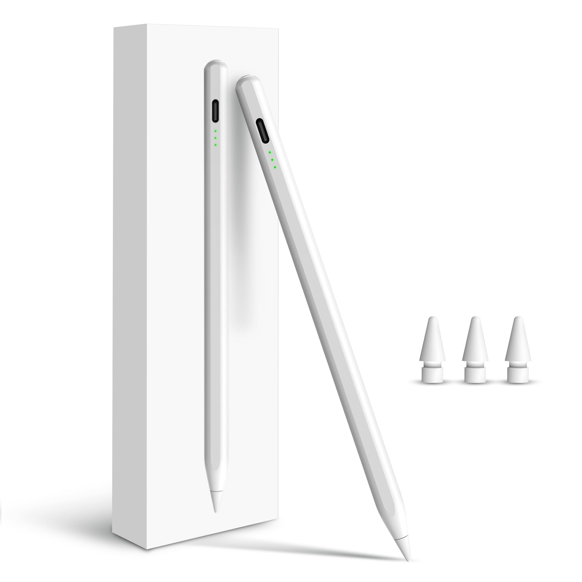 Penlike Pencil for Apple iPad A16 10th, Fast Charge Stylus Pen for 2026-2018 iPad A16/11-6th, Air 11"/13" M4/M3/M2/5th-3rd, Pro 13/11/M4/12.9, Mini A17 Pro/6/5th Palm Rejection Tilt Sensitivity - Product Image