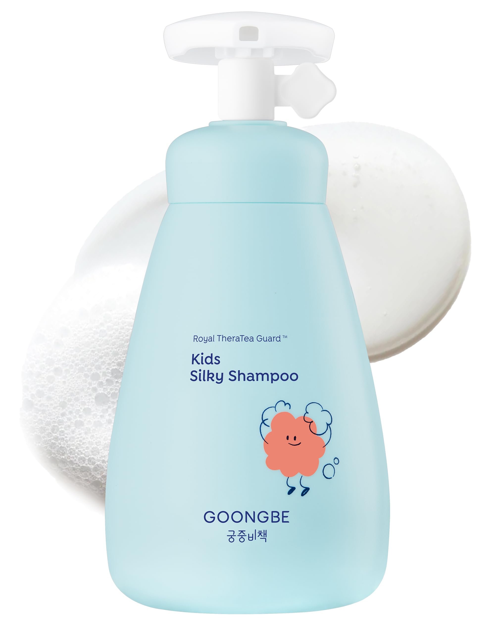 GOONGBE Kids' Detangling Shampoo - Silky Shine for Frizzy Tangle-Prone Hair – Silicone-Free Low pH with Silk Protein & Macadamia Oil – Tear-Free Tested, 25 Allergen-Free – Korean K-Beauty, 10.1 fl oz - Product Image