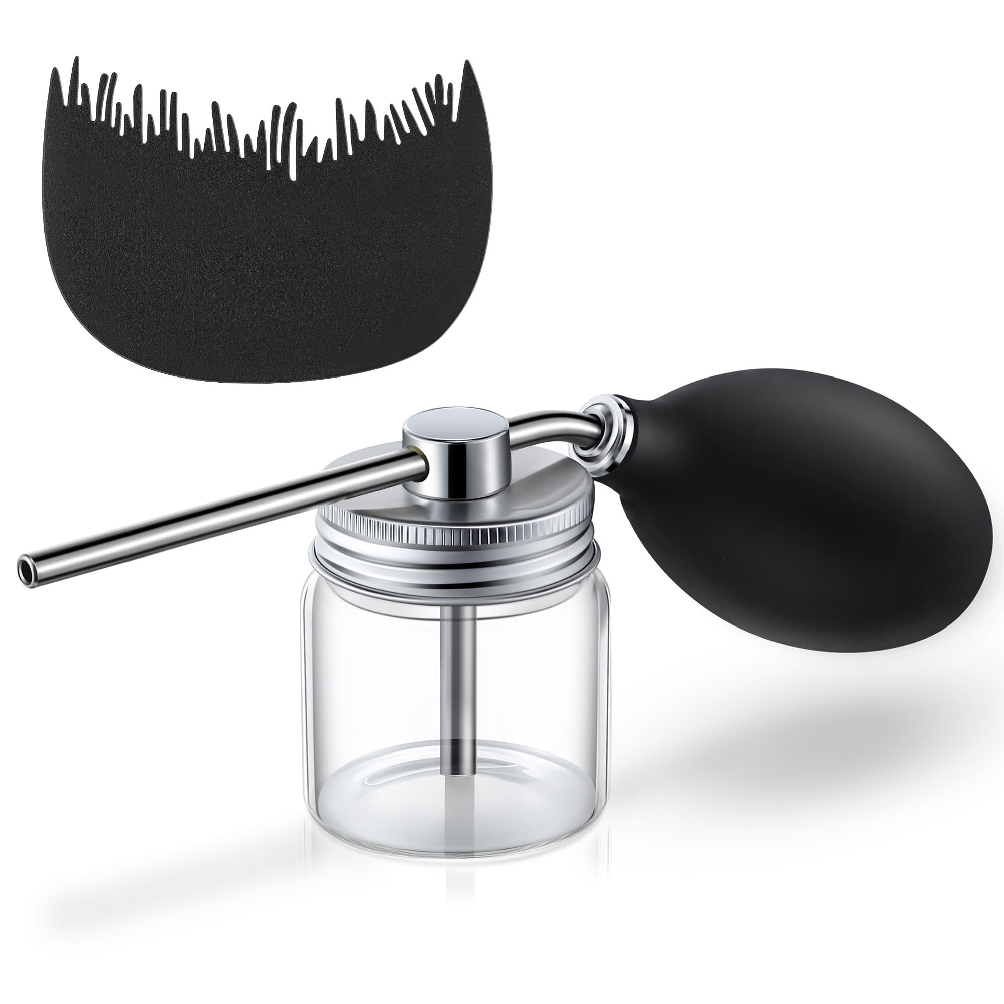 Hohean Hair Building Fiber Spray with Hairline Optimizer, Hair Fibers Spray for Hair-building, Portable Fiber Powder with Nozzle, Hairline Building Powder Accessory(Black) - Product Image