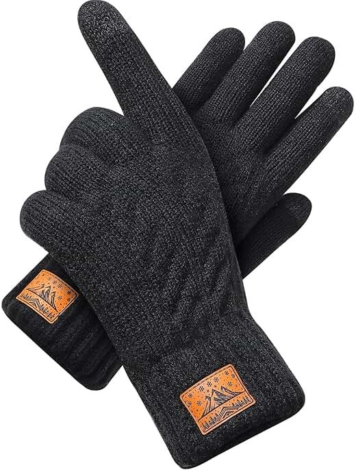 CHENMEI Winter Gloves for Men Women-Warm TouchScreen Cold Weather Gloves,Wool Knit Thermal Adults Gloves for Driving Texting - Product Image