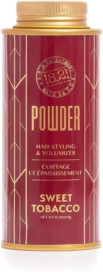 18.21 Man Made Hair Styling Powder for Men, Adds Volume, Texture, and Absorbs Oil with a Matte Finish, Flexible Hold, and Bold Sweet Tobacco Scent - Product Image