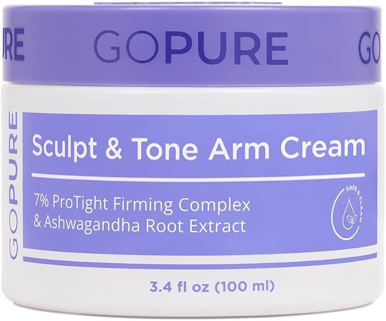 goPure Sculpt & Tone Arm Cream - Firming & Tightening Cream - Smooths, Lifts, Sculpts the Look Of Arms - ProTight Complex - Rice Protein, Shea Butter, Avocado - Clinically Tested - All Skin Types - Product Image