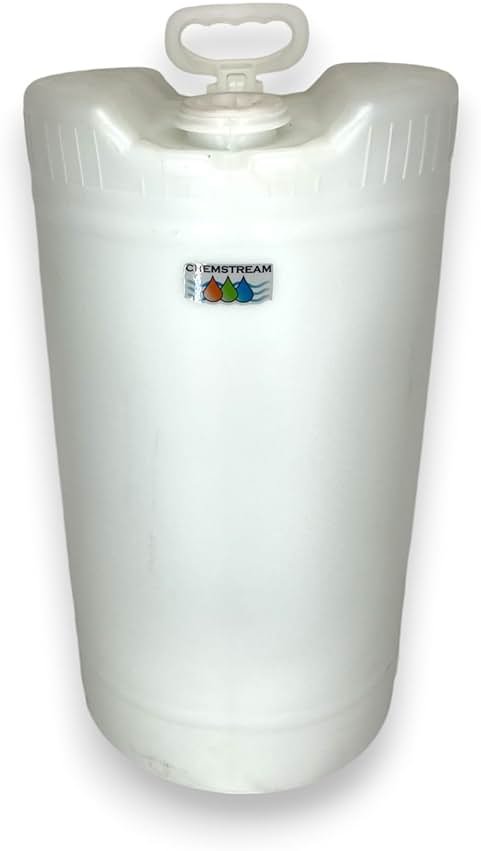 CHEMSTREAM | 15 Gallon Drum | Tight Head Drum | Emergency Water Storage | Chemical Storage | 2" & 3/4" Fittings | Food Grade | BPA Free | HDPE | UN Rated (Clear) - Product Image