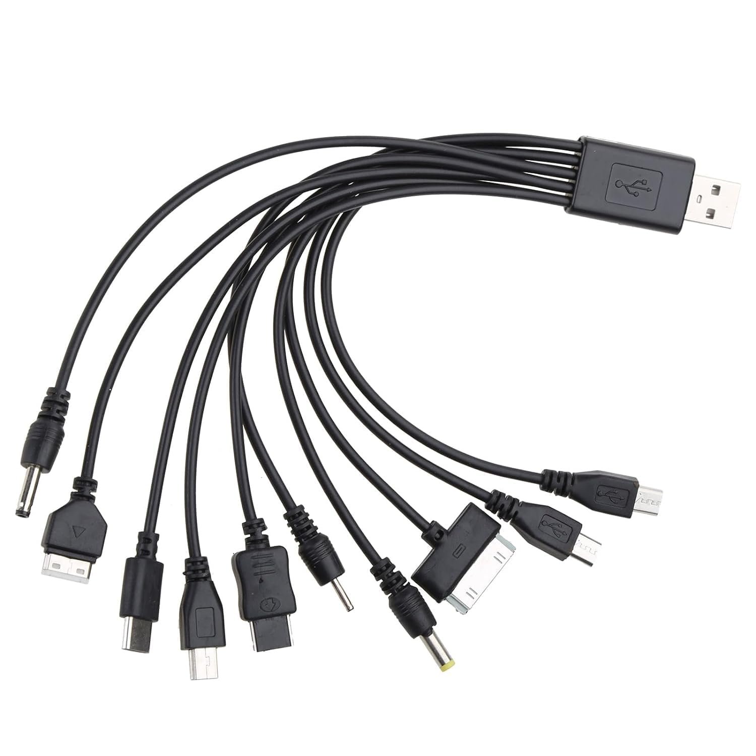 Zenarao 10 in 1 USB Cables - 20CM/7.87in Universal USB to Multi Plug Cell Phone Charger for Smartphones - Product Image