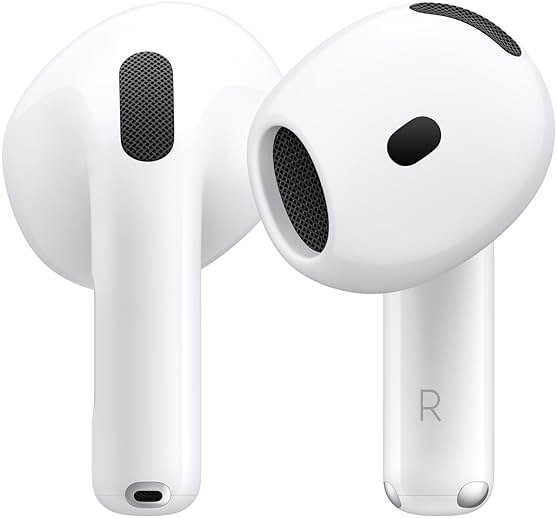 Apple AirPods 4 Wireless Earbuds, Bluetooth Headphones, Personalized Spatial Audio, Sweat and Water Resistant, USB-C Charging Case, H2 Chip, Up to 30 Hours of Battery Life, Effortless Setup for iPhone - Product Image