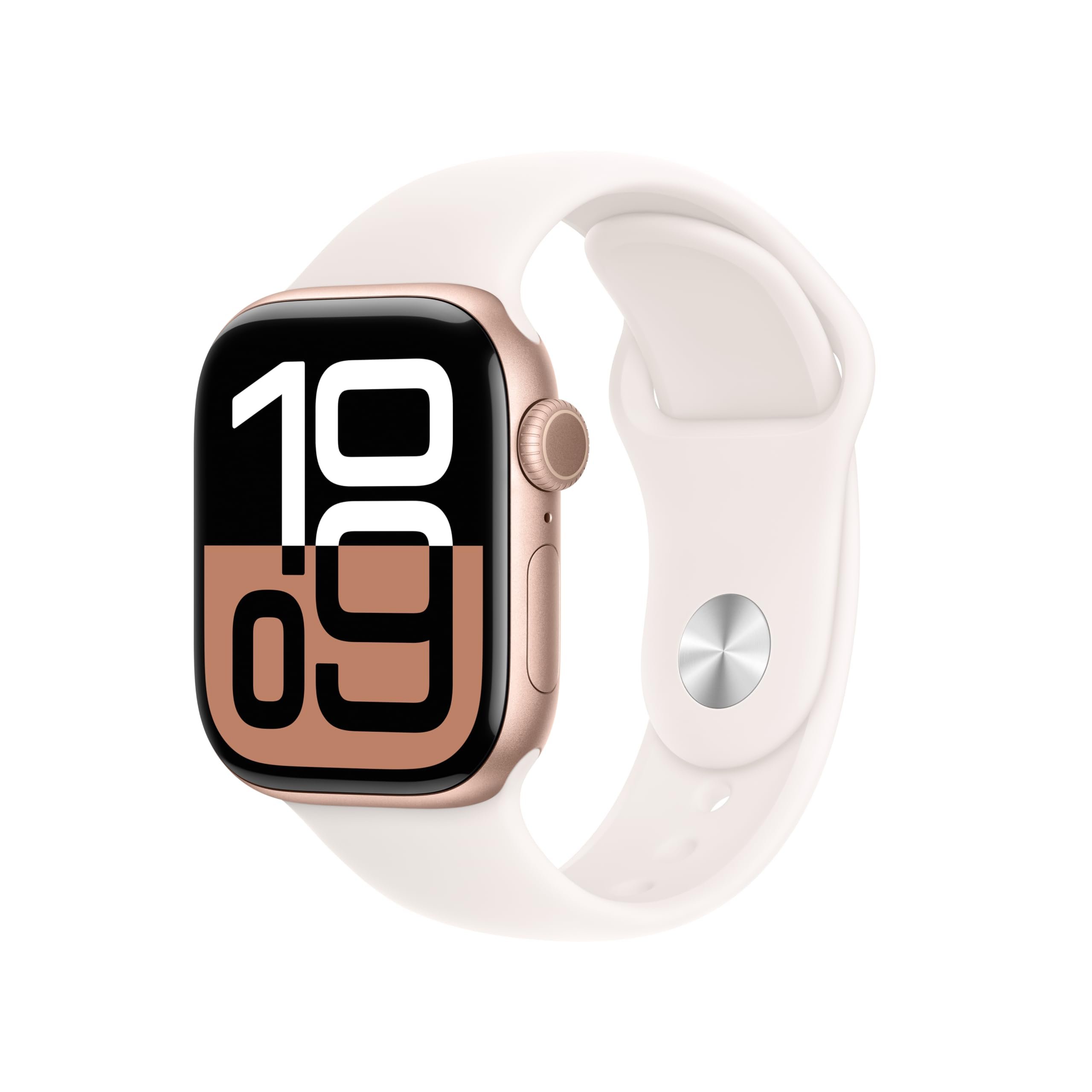 Apple Watch Series 10 [GPS + Cellular 42mm case] Smartwatch with Rose Gold Aluminum Case with Light Blush Sport Band - S/M. Fitness Tracker, ECG App, Always-On Retina Display, Water Resistant - Product Image
