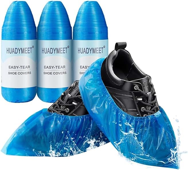 HUADYMEET Shoe Covers Disposable Non Slip For Indoors 100Pack(50 Pairs) Waterproof Shoes Protector Cover Durable Boot Booties Covers，Blue - Product Image