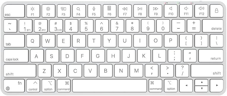 ULSOU Wireless Keyboard for Mac, Bluetooth/2.4G USB Dual-Channel Connection, Multi Device, Mini Size, Rechargeable Bluetooth Keyboard for Mac Compatible with iMac, iPad, iPhone, MacBook Air/Pro - Product Image