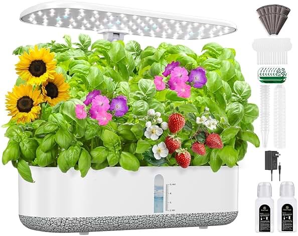 Large Hydroponics Growing System 14 Pods, Indoor Herb Garden with LED Grow Light, 5L Water Tank, Hydroponic Grow Kit with Auto-Timer, STEM Growing kit - Product Image