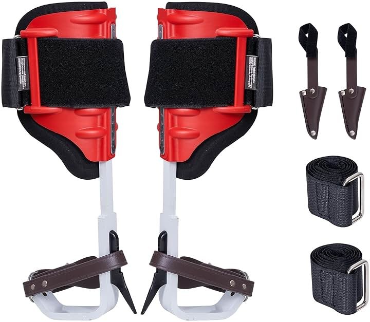 VEVOR Tree Climbing Spikes, 1 Pair Height-Adjustable Climbing Spurs, 350lbs Load Capacity Tree Climbing Gear with Straps, Arborist Equipment for Climbers, Hunting, Fruit Picking - Product Image