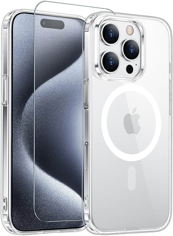 Temdan for iPhone 15 Pro Max Case Clear, [Compatible with Magsafe][Anti-Yellowing][Military-Grade Protection] Shockproof Slim Phone Sleeve Case for iPhone 15 Pro Max - Product Image