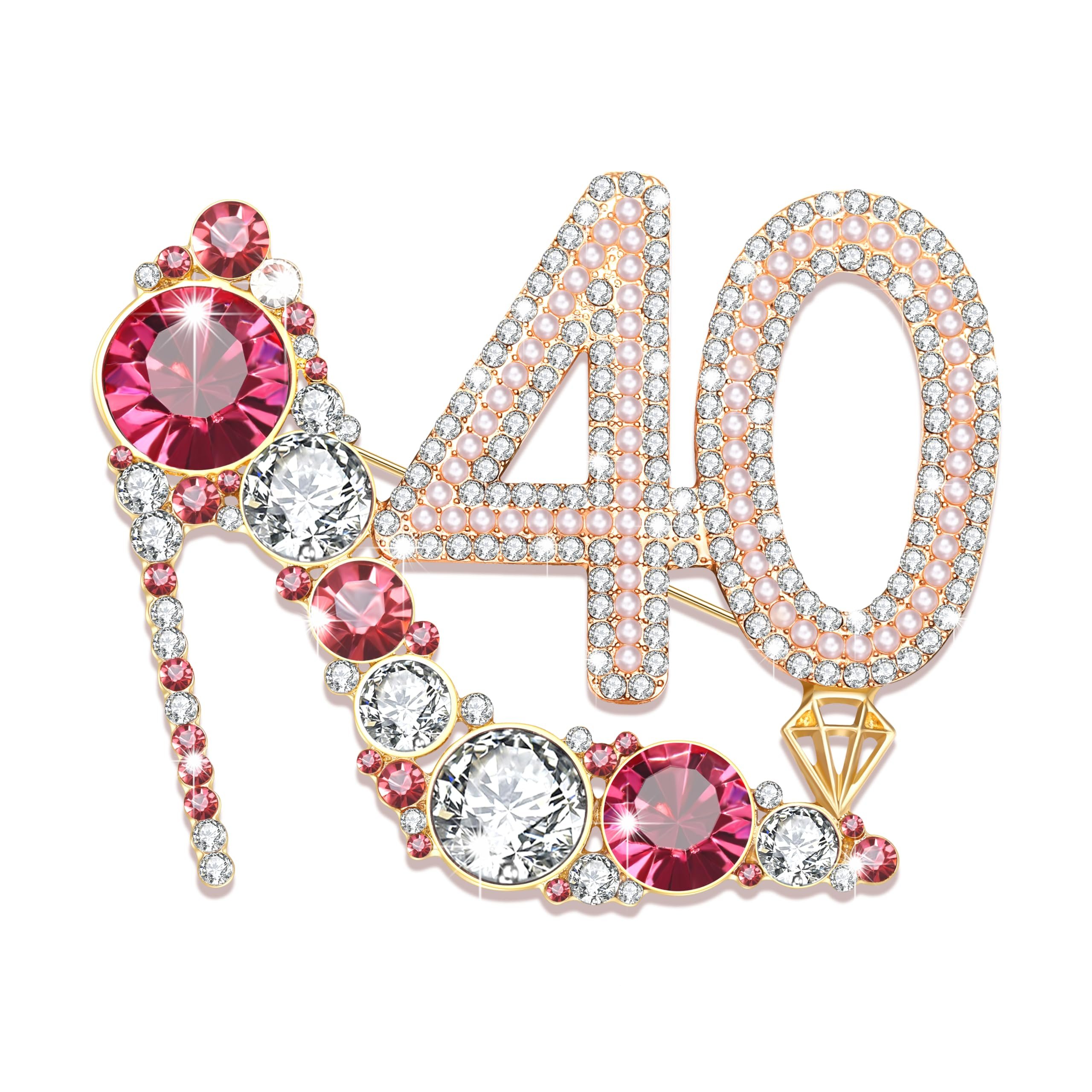 Birthday Brooch Pins Queen Crown Brooch for Women Bling Luxury Rhinestone Brooches Crystal Lapel Pin Large Safety Pin Birthday Party Fashion Lapel Pin Accessories - Product Image