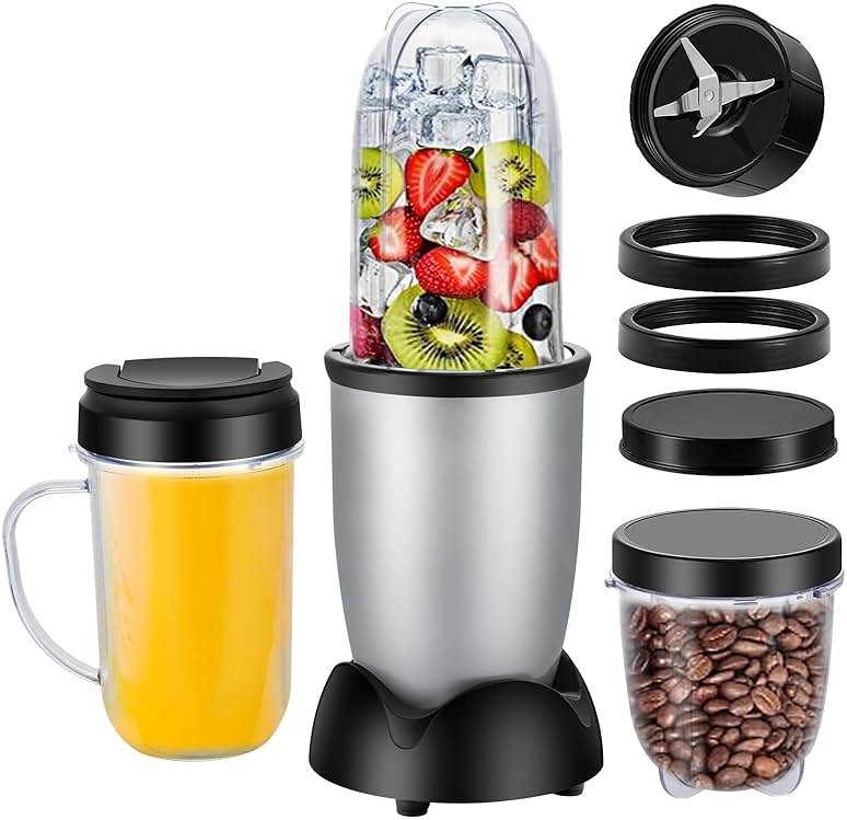 Panana Personal Drink Mixer Blender, Portable Blender for-Smoothies 18 Oz, Shakes, Food Prep, and Frozen Blending, Includes Blending Blade, Drink Lids and Extra 2 Cups - Product Image