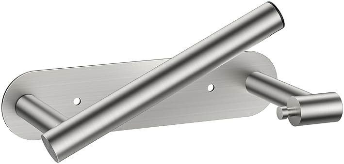 FORIOUS Toilet Paper Holder, Adhesive or Screw Wall Mount Pivoting Tissue Roll Holder for Bathroom, Stainless Steel Rustproof Self Adhesive Toilet Paper Roll Holder no Drilling, Brushed Nickel - Product Image