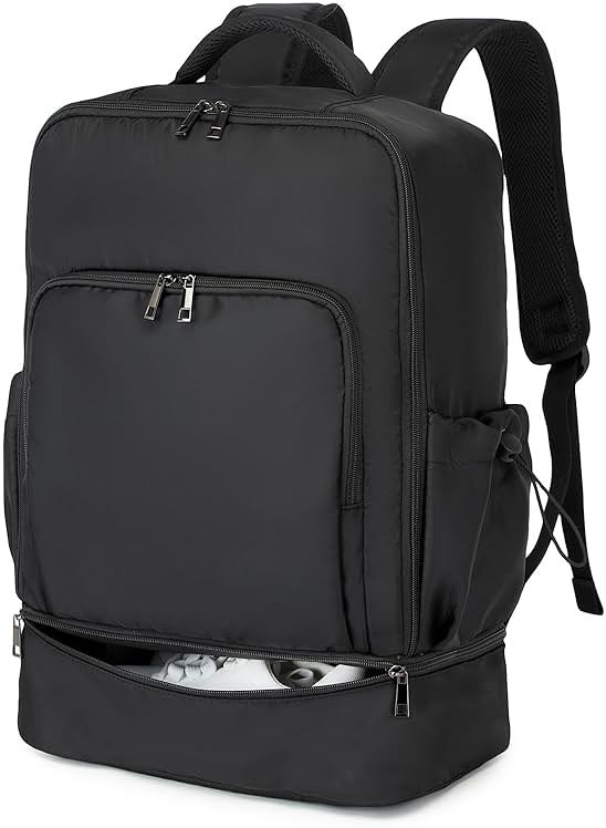 seyfocnia Gym Backpack for Men, Lightweight Sports Back pack With Shoe Compartment, Waterproof Gym Bag Workout Trainning Rucksack Casual Travel Daypack-Black - Product Image
