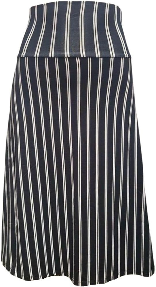 ShopMyTrend Women's A-Line Foldover Lightweight Flare Midi Pull On Closure Skirt - Product Image