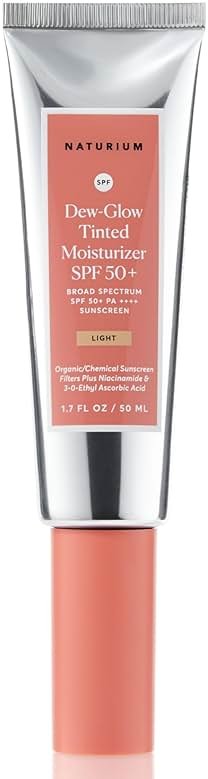 Naturium Dew-Glow Tinted Moisturizer SPF 50+ Light, Daily Moisturizing Sunscreen & Face Primer with Tint, Skin Protector with Dewy Finish, 1.7 oz - Product Image