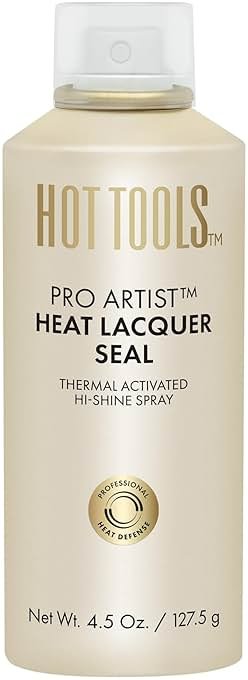 HOT TOOLS Heat Protectant Hi-Shine Spray | Instantly Makes Hair Shinier, Minimizes Frizz & Gives Hair a Lacquered Finish | Protects Hair from Heat Damage without Use of Silicones - Product Image