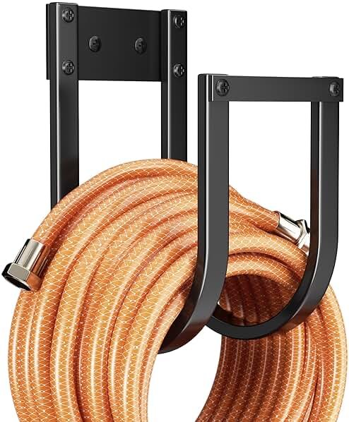 Garden Hose Holder Wall Mount - Metal Water Hose Hanger for Outside, Durable Hook for Garden, Garage, or Yard Storage - Product Image
