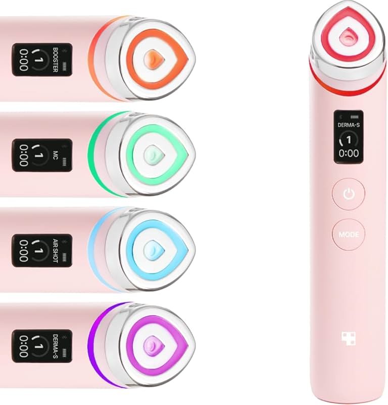 medicube Booster Pro | 6-in-1 Real Glass Glow Beauty Massager | for Clear, Radiant, Firmer-Looking Skin | Korean Skin Care | Pink - Product Image