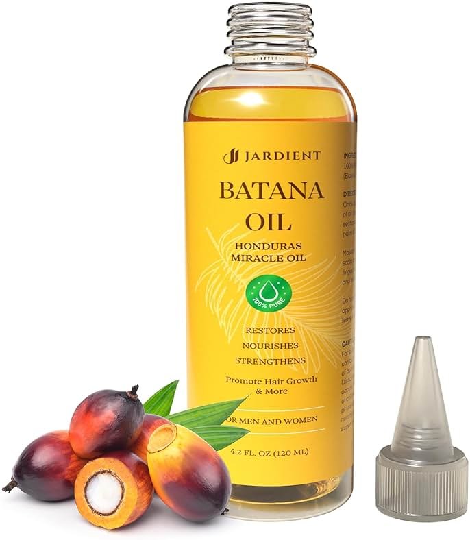 Jardient Batana Oil for Hair Growth: 100% Pure and Natural Batana Oil from Honduras Dr. Sebi Recommended - Promotes Hair Growth and Thickness for Women & Men 4.2 FL OZ - Product Image