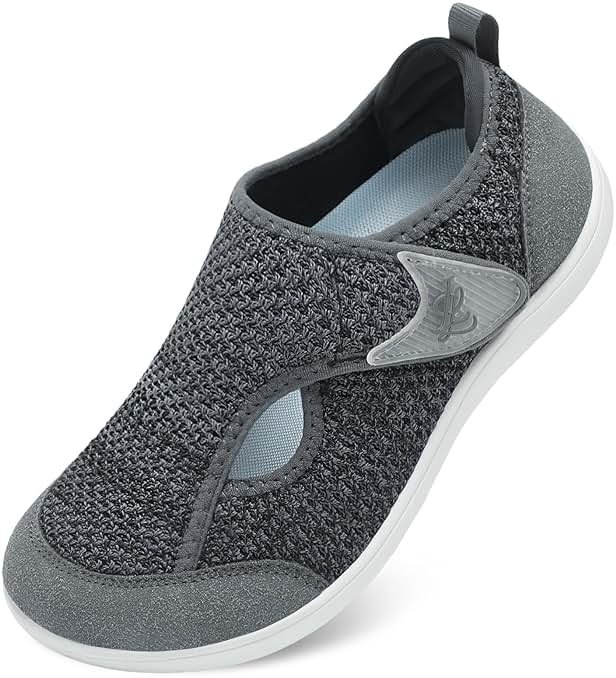 LeIsfIt Womens Wide Diabetic Shoes Adjustable Barefoot Walking Shoes Breathable Zero Drop Sneakers for Wide Width Arthritis Edema Feet - Product Image