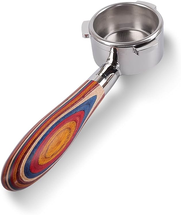 Bottomless Portafilter 54mm with Color Wood Compatible with Breville Barista Express, Pro, Touch, and Impress | Fire Phoenix Handle - Product Image
