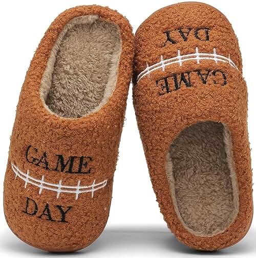 INMINPIN Kids Girls Boys Ball Sports Slippers Soft Curly House Shoes Memory Foam Non-Slip Indoor Outdoor Slippers for Sports Fan - Product Image