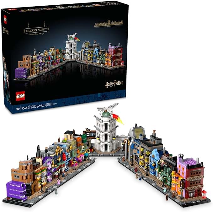 LEGO Harry Potter Diagon Alley Wizarding Shops Building Set for Adults - Collectible Kit for Harry Potter Fans with 12 Microfigures - Gift Idea for Men, Women, Fans - 76444 - Product Image