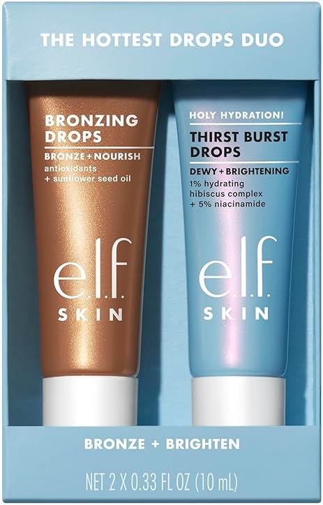 e.l.f. SKIN The Hottest Drops Duo, Holy Hydration! Thirst Burst & Bronzing Skincare Set, For A Dewy, Sun-Kissed Look, Vegan & Cruelty-Free - Product Image
