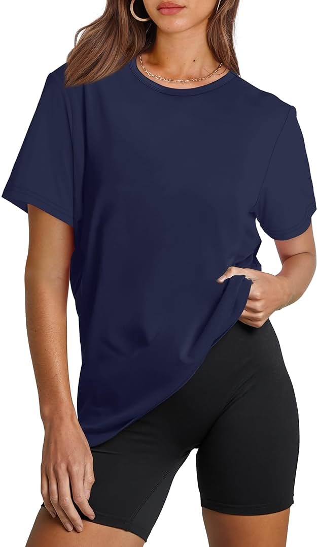 OFEEFAN Workout Tops for Women UPF 50+ Breathable Quick Dry Loose Fit T Shirt Outdoor Yoga Running Hiking Gym Tee Top - Product Image