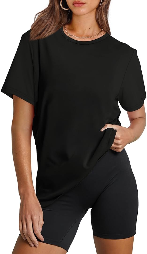 OFEEFAN Workout Tops for Women UPF 50+ Breathable Quick Dry Loose Fit T Shirt Outdoor Yoga Running Hiking Gym Tee Top - Product Image