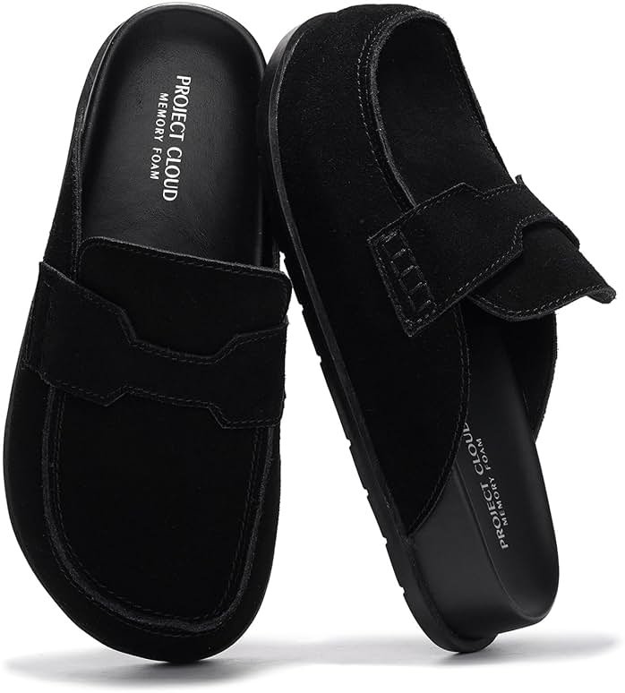 Project Cloud 100% Genuine Leather Womens Clogs - Plush & Soft Insole with Arch Support Non Slip Mules & Clogs for Women Footwear - Water Resistant Women Shoes (Foamy) - Product Image