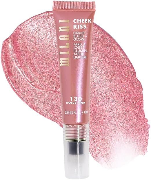 Milani Cheek Kiss Liquid Blush + Glow, Creamy 2-in-1 Blush for Cheeks and Highlighter Makeup for Dewy, Radiant Finish - 130 Dolce Pink - Product Image