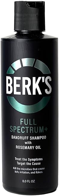 Berk's Medicated Coal Tar Dandruff Shampoo – Triple Action Formula with 3% Salicylic Acid & 1.5% Sulfur – Full Spectrum with Rosemary Oil – Flake & Itch Control – 8 Fl Oz - Product Image