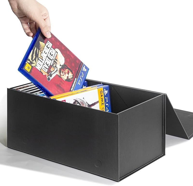 Video Game Storage Boxes, Blu-Ray Storage Boxes, Magnetic Video Game Box Protector Case, Store Up to 20 Cases – 1 Pack - Product Image
