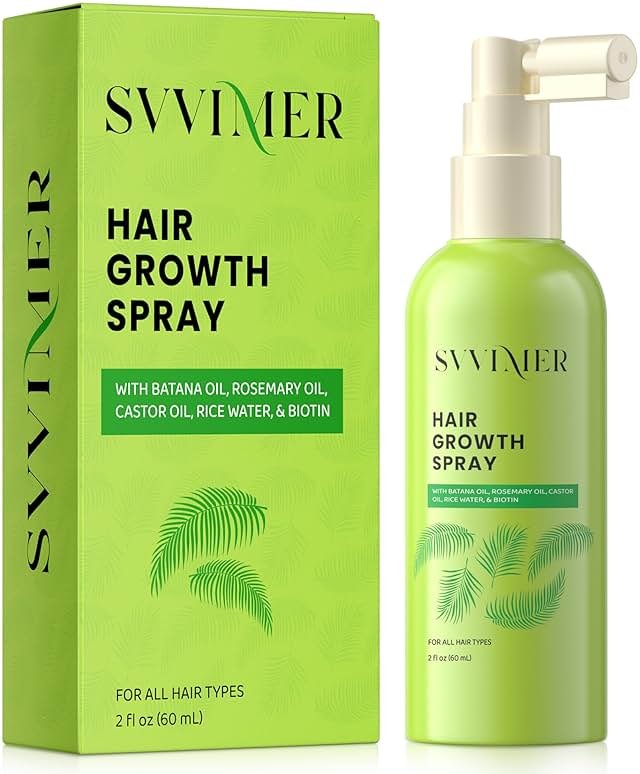 Svvimer Hair Growth Serum Spray - with Rosemary Batana Oil Biotin for Hair Loss and Thinning Hair - Thicker Fuller Hair for Women Men 2 Fl Oz (Pack of 1) - Product Image
