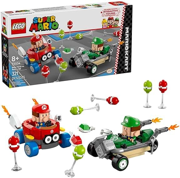 LEGO Super Mario: Mario Kart Baby Mario vs. Baby Luigi - Collectible Toy Building Set for Kids, Boys and Girls, Ages 8+ - Nintendo Toy for Fans - Gift Idea for Birthdays - 72034 - Product Image